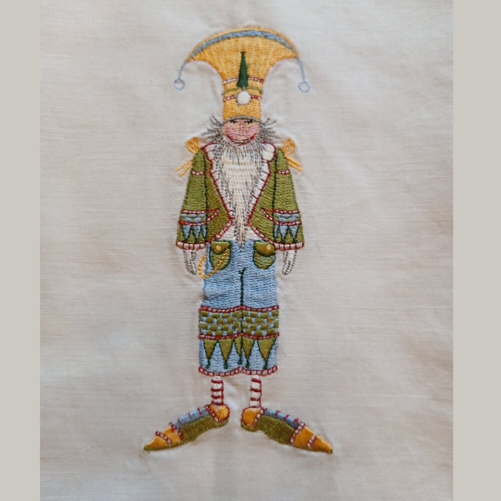 *RARE* Bundle of 5 Patience Brewster Embroidered Christmas Krinkles Tea Towels - Picture 7 of 13